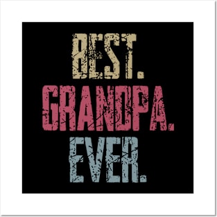 Vintage Best Grandpa Ever Retro Funny Quotes Happy Fathers Day Posters and Art